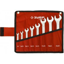 Набор ключей рожковых 6-24 мм  8шт в сумке ЗУБР