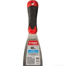 Шпатель  60мм2к ручка, профилированное нержавеющее полотно ЗУБРМАСТЕР