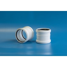 Муфта двухраструбная белая из полипропилена 110 мм Политэк для бесшумной канализации