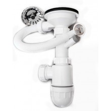 Сифон бутылочный БРИСЛ 3 1/2 х 40, с круг.перел. для ГРАНИТНОЙ мойки, с отводом с/маш SALD 0001