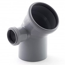 КОЛЕНО D=110 с отводом 50 угол 45* левое Flextron (15)