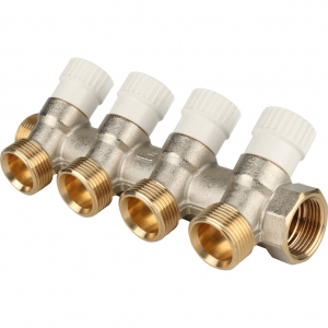 Коллектор регул.  3/4 х 3/4нар. - 4 вых. ЕК STOUT l 1/10 в упак.