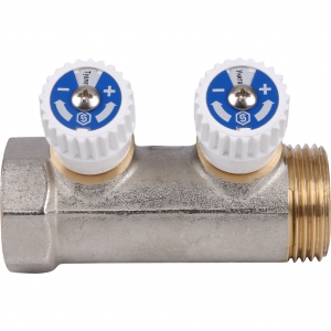 Коллектор регул. 1 х 1/2нар. - 2 вых. STOUT l 1/18 в упак.