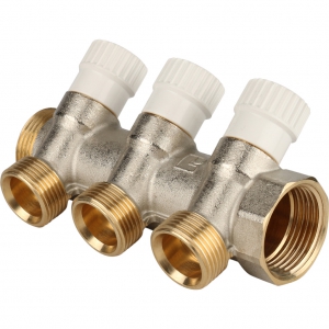 Коллектор регул. 1 х 3/4нар. - 3 вых. ЕК STOUT l 1/12 в упак.