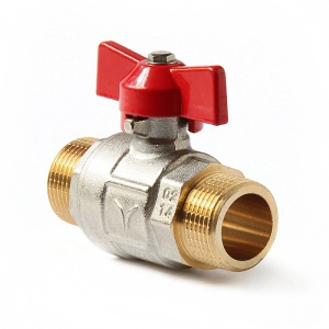 Кран шаровой латунный, ручка-бабочка, Н-Н. 3/4