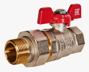 RBV-0005-2510220 ROMMER Кран шаровой с американкой, ВР/НР, ручка бабочка 3/4