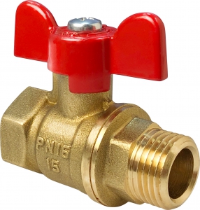 Valfex VF.218.LB1.012.DP Кран шаровой латунный DeltaPro для ВОДЫ 1/2 ВР/НР ручка-бабочка