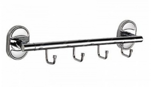 Крючок на планке, 4 кр. 1916-4 L (хром)