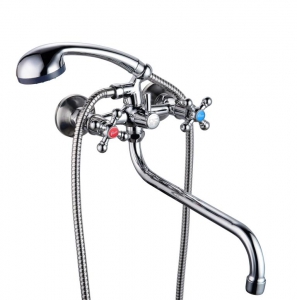 Смес. ванна 2-рук. FAUZT (кер/переключатель) FZ471-A54  крест кер. (10)