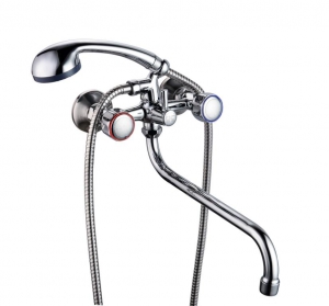 Смес. ванна 2-рук. FAUZT (кер/переключатель) FZ471-А63  крест кер. (10)