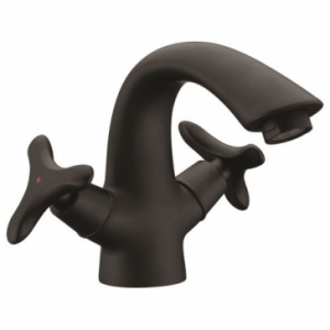 Смес. тюльпан 2-рук. KAISER Trio 57011-2  3-х листник чер.  кер.