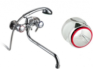 Смес. ванна 2-рук. TSARSBERG 120-41  шар. пер. крест кер.