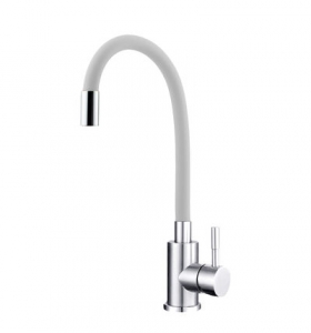 Смес. кухня 1-рук.TSB-114-W003 гибкий излив БЕЛЫЙ тип См-МОЦБА