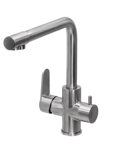 Смес. кухня 1-рук. бок. ПСМ п/ф нерж. с подключением фильтра AISI-304  300-22 STEEL