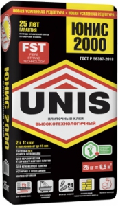 Клей плиточн. ЮНИС 2000 (черный) 25 кг