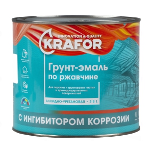 Грунт-эмаль черная (3 в 1) KRAFOR 1,9кг