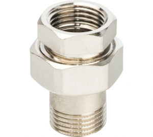 Американка 2 г/ш прямая STOUT (ник.)  (кольцо уплотн.) l 7 в упак.