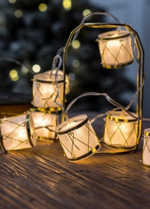 Гирлянда Барабаны светодиодная pvc 5х4см 10LED тепл. бел. 1.8+0.3м КОСМОС KOC_GIR-B117