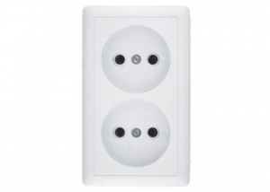 Розетка СП 2-м IP20 10А, б/з бел. Хит RS10-231-B (РС10-231-б) (66 в упак.)