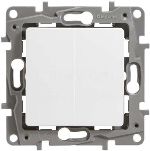 Механизм выкл. 2-кл. СП Etika 10А IP20 250В авт. клеммы бел. Leg 672202