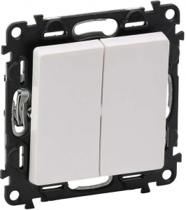 Механизм выкл. 2-кл. СП Valena Life 10А IP20 250В с лиц. панелью безвинт. зажимы бел. Leg 7524