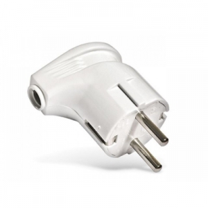 Вилка  с/з угл. бел.16А А105 У (30 в упак.) UNIVersal