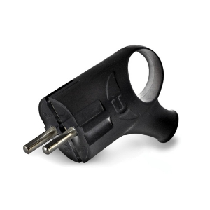 Вилка  с/з угл.с ушком чер.16А А0112 У (35 в упак.) UNIVersal