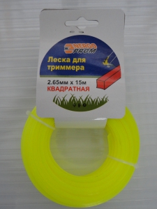 Леска д/триммера 2.65мм х 15м квадрат, Проф. Энергопром, желт,, картон/2,4-у.200