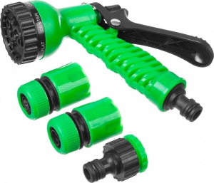 Набор для шланга 1/2 РОСТОК 4 предмета (распылитель пистолетный 7 поз., 2 соединителя 1/2, адаптер)