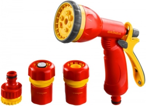 Набор для шланга 3/4 GRINDA 4 предмета (пистолет+3насадки)