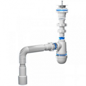 Сифон для мойки АНИ Пласт C0115 1 1/2 дюйма 40 мм с гибкой трубой 40х50 мм
