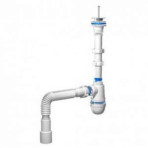 Сифон для раковины АНИ Пласт C1015 1 1/4 дюйма 40 мм с гибкой трубой 40х40/50 мм